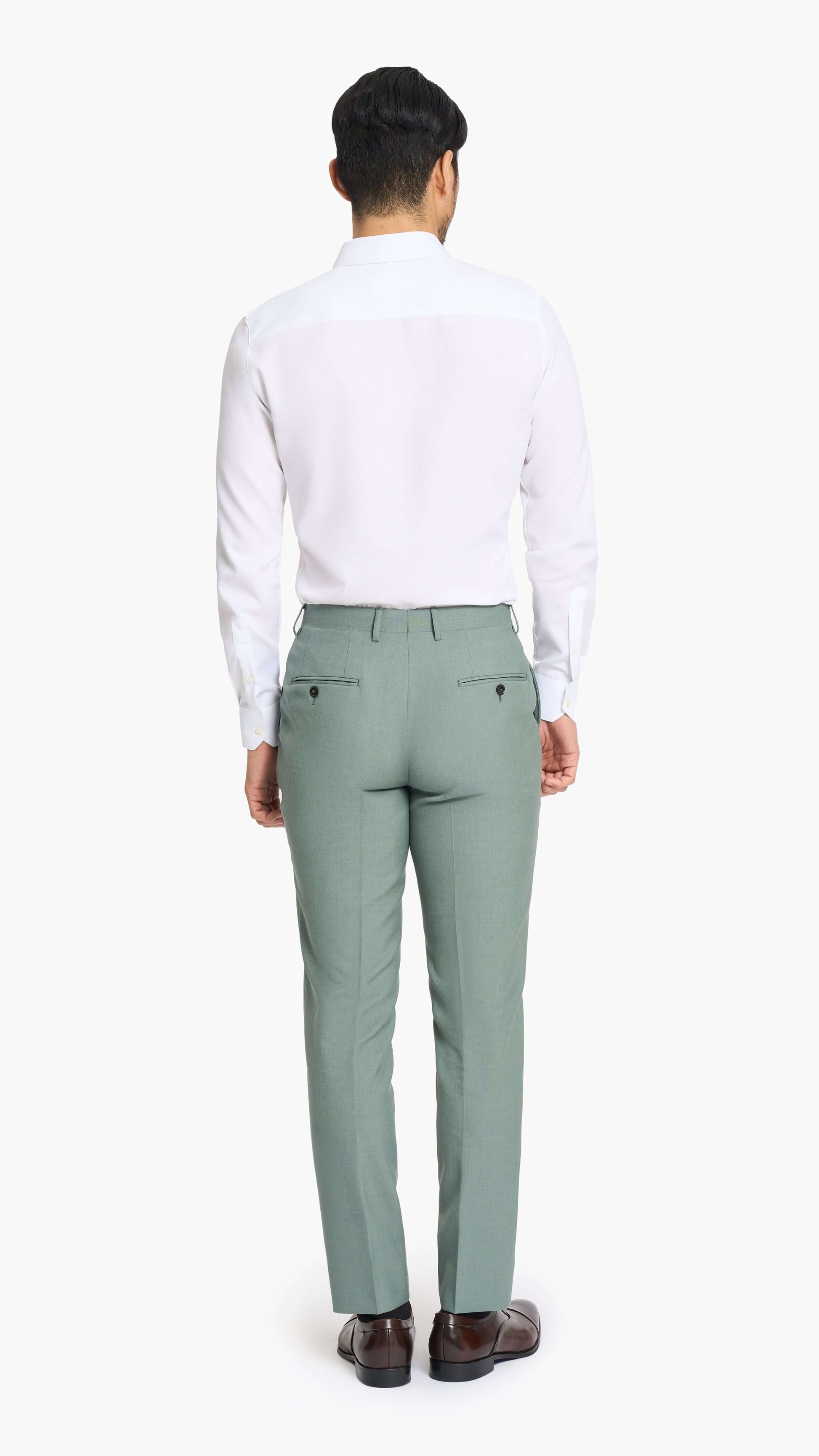 Holland & Sherry Sage Green Hopsack Custom Suit
