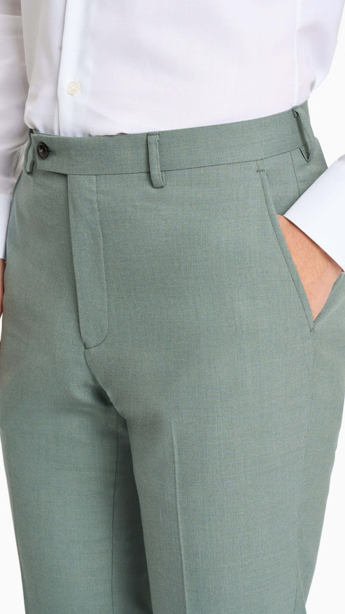 Holland & Sherry Sage Green Hopsack Custom Suit