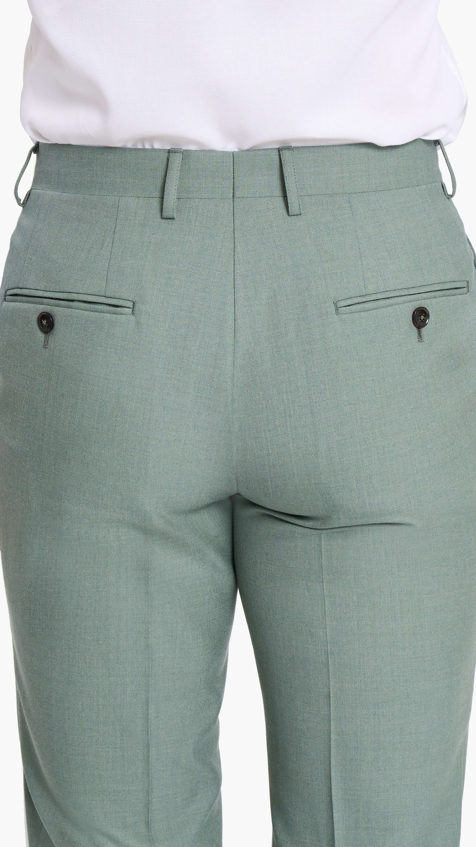 Holland & Sherry Sage Green Hopsack Custom Suit