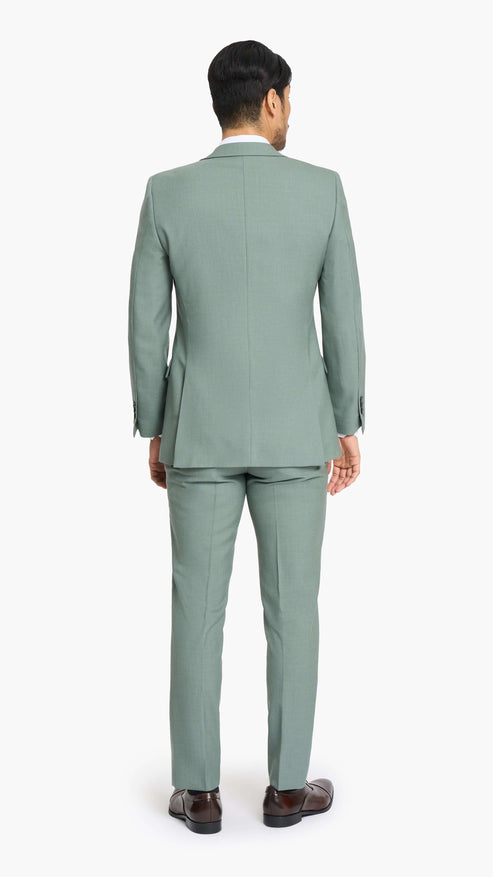Holland & Sherry Sage Green Hopsack Custom Suit