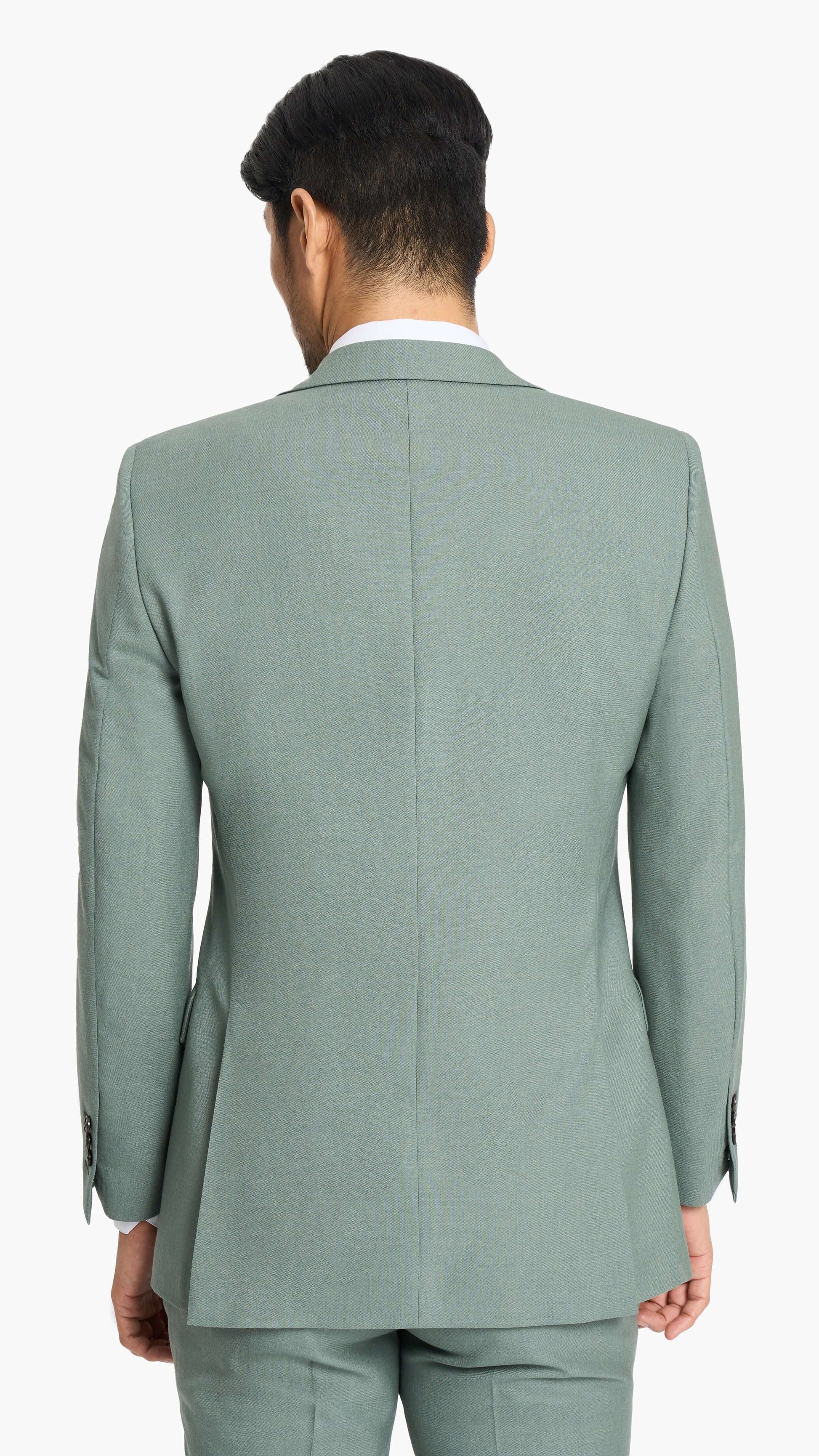 Holland & Sherry Sage Green Hopsack Custom Suit