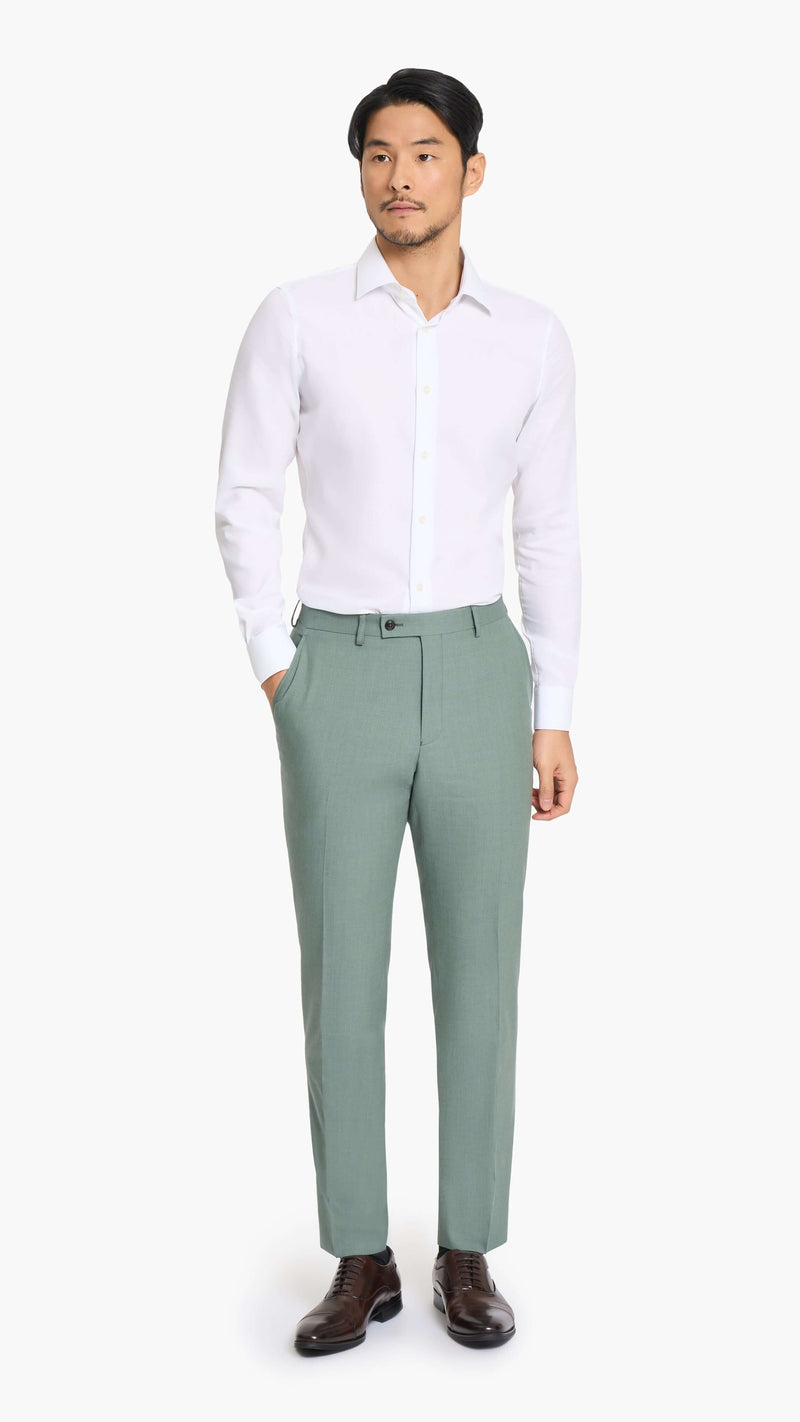 Holland & Sherry Sage Green Hopsack Custom Suit