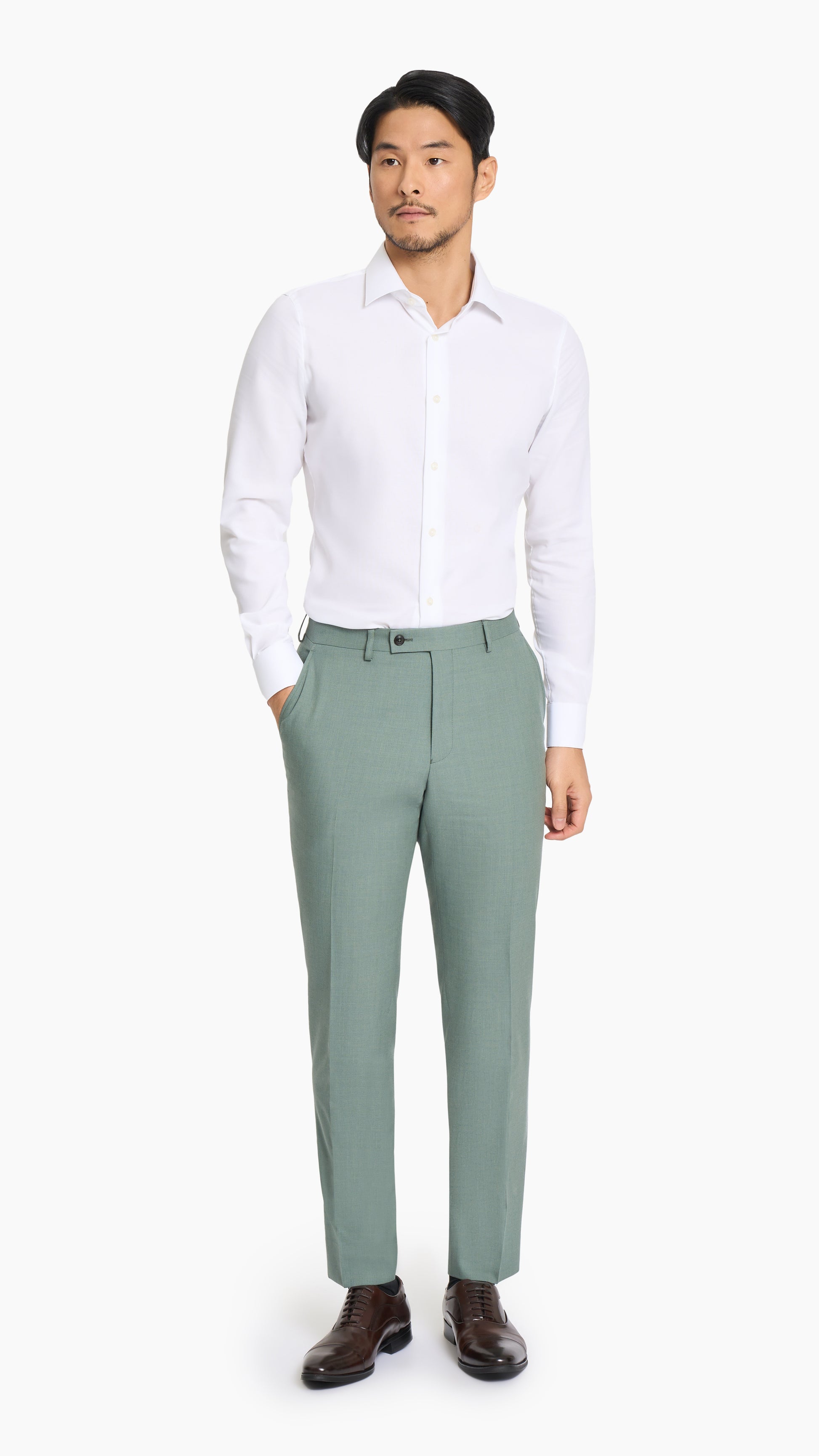 Seafoam Green Hopsack Trouser