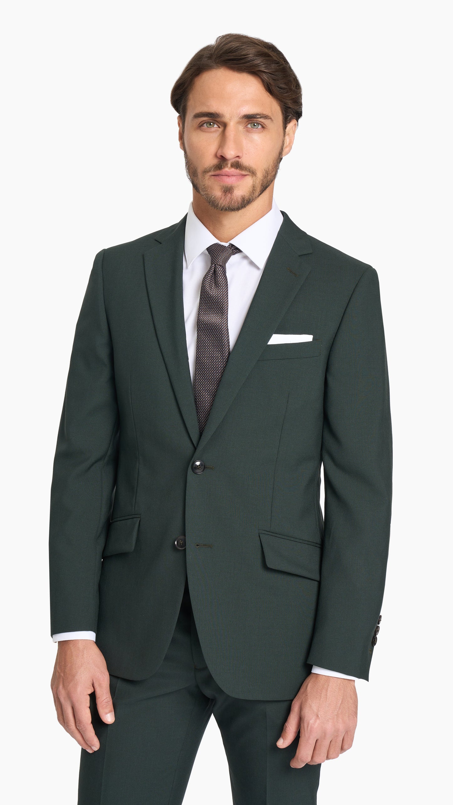 Dark Green Plain Weave Suit