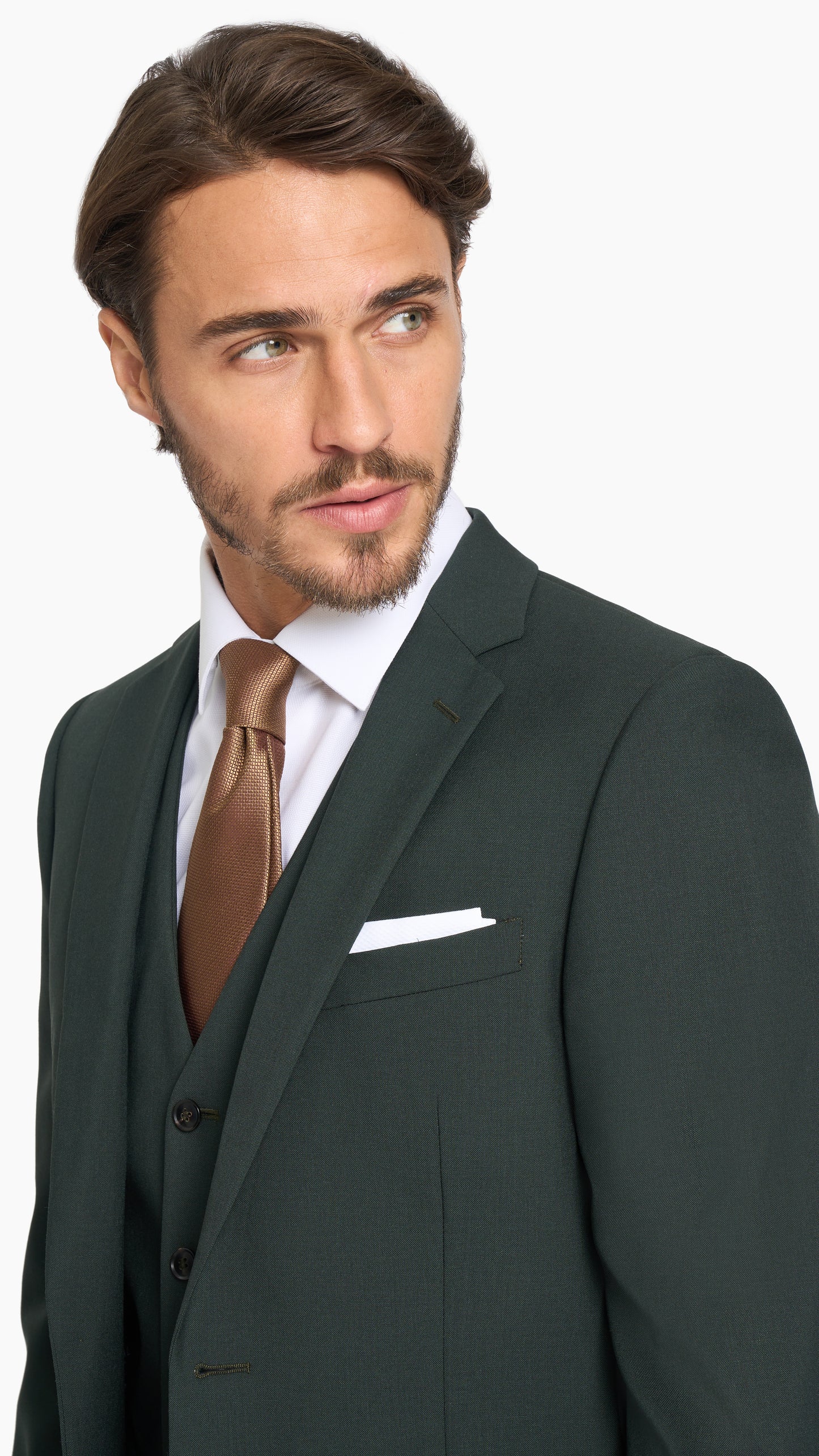 Dark Green Plain Weave Suit