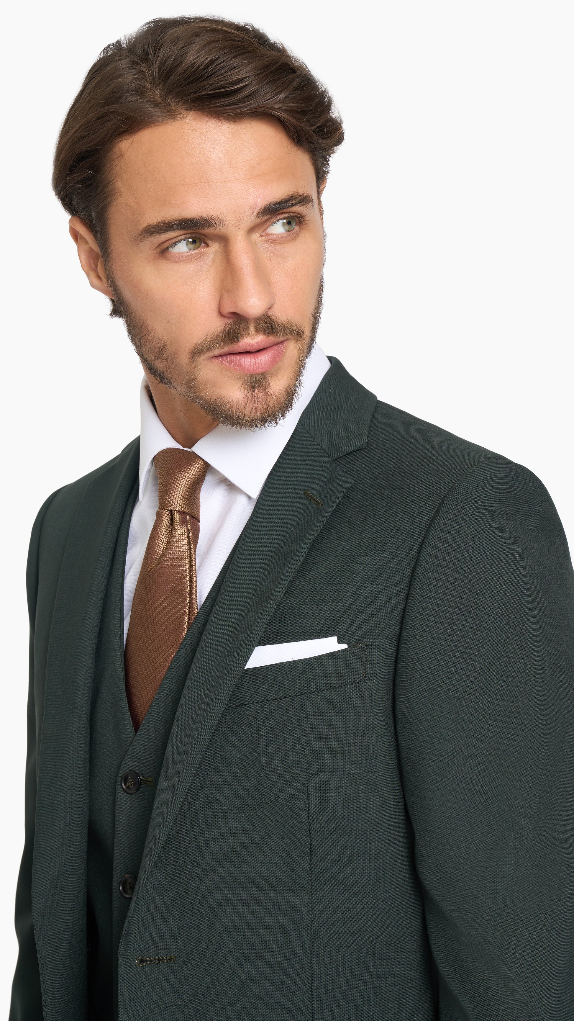Scabal Dark Green Plain Weave Custom Suit