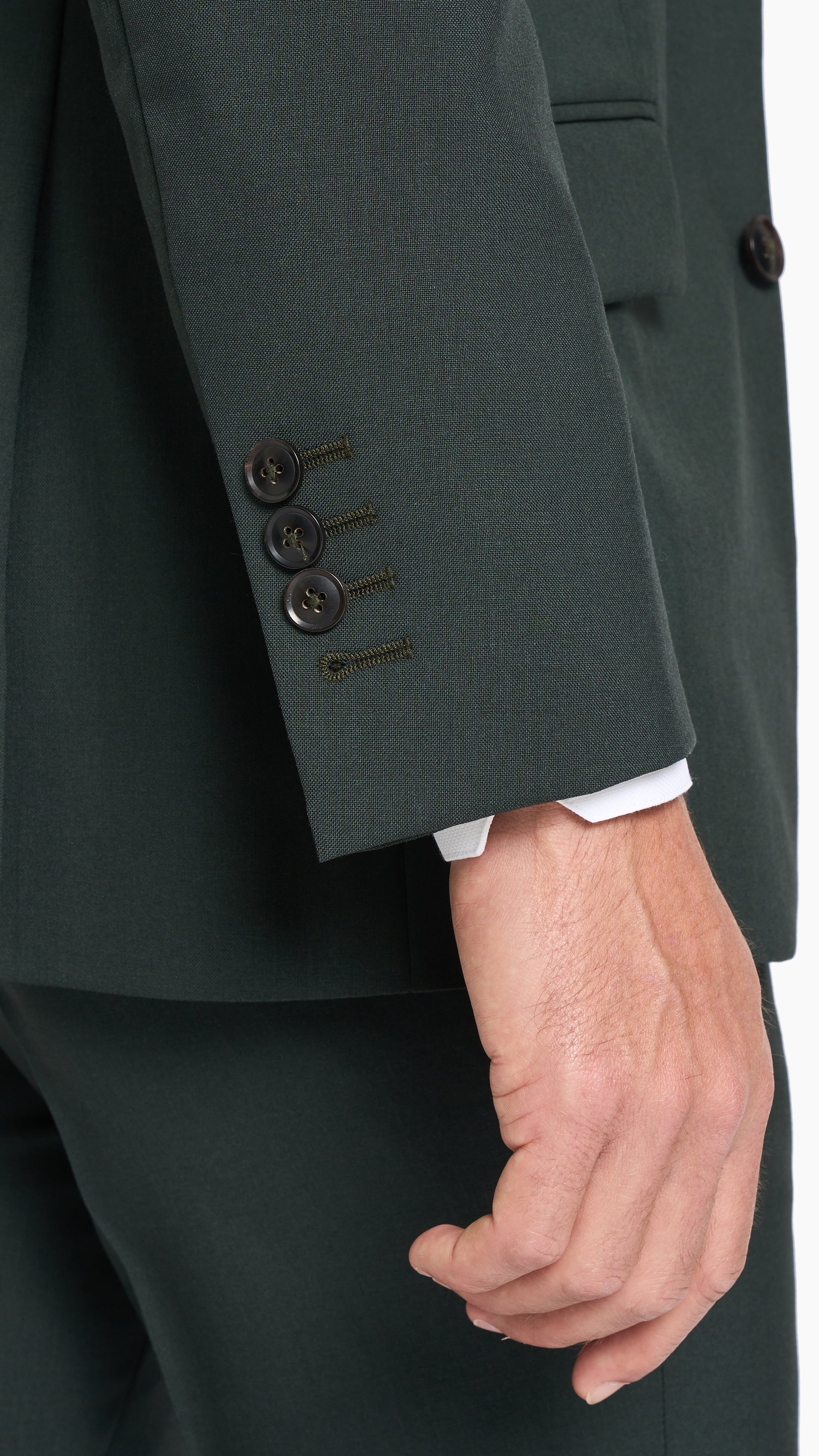 Dark Green Plain Weave Suit