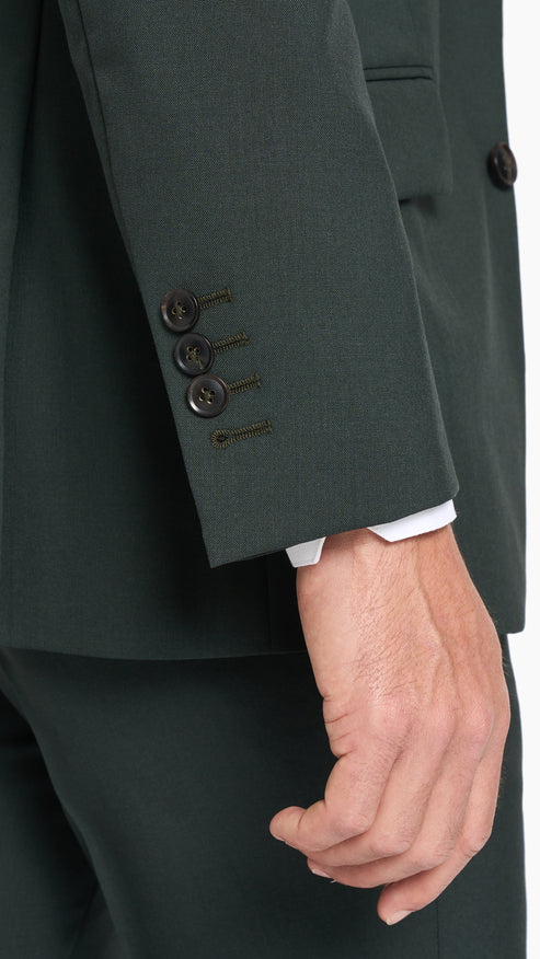 Scabal Dark Green Plain Weave Custom Suit