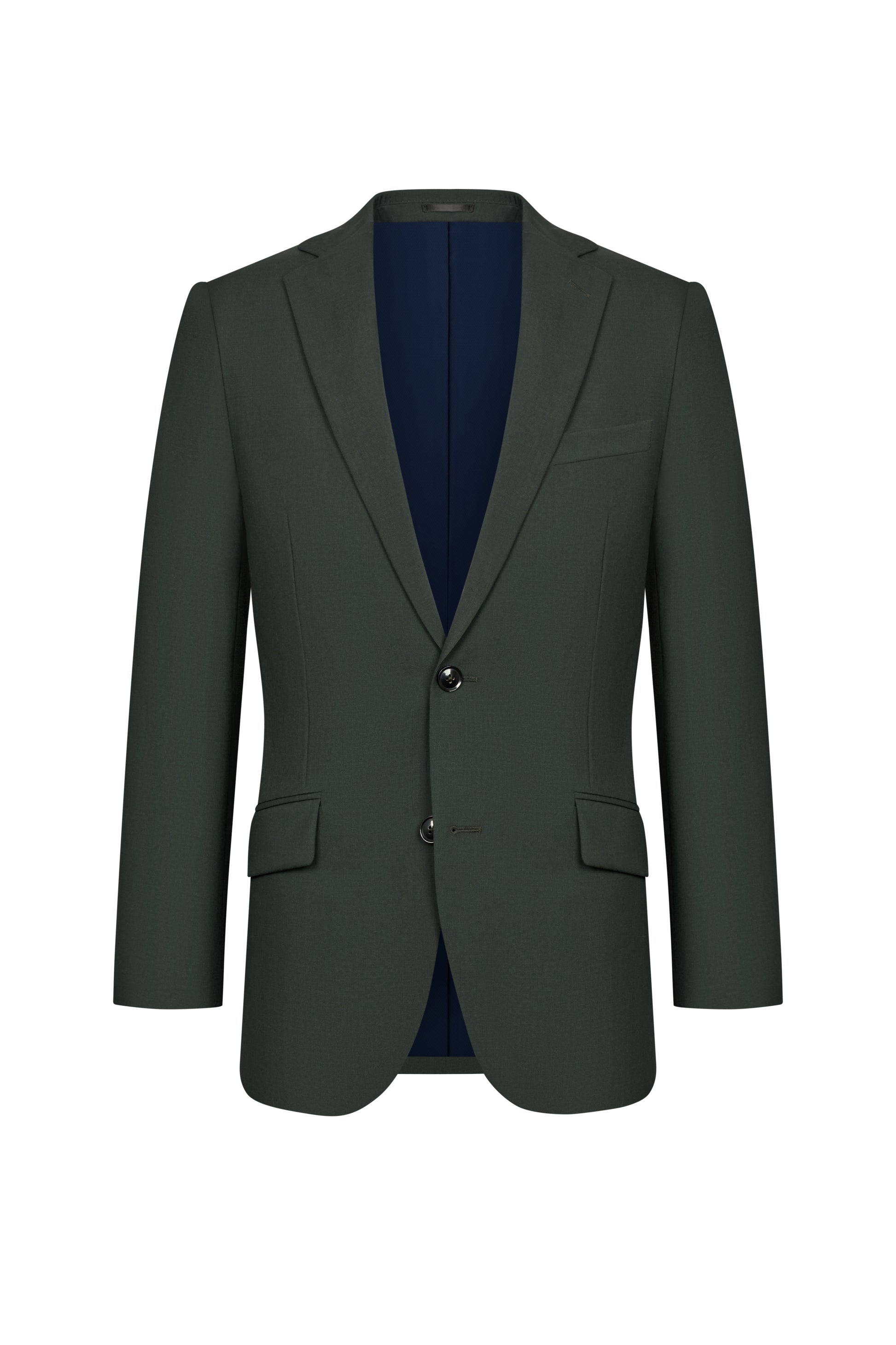 Scabal Dark Green Plain Weave Custom Suit
