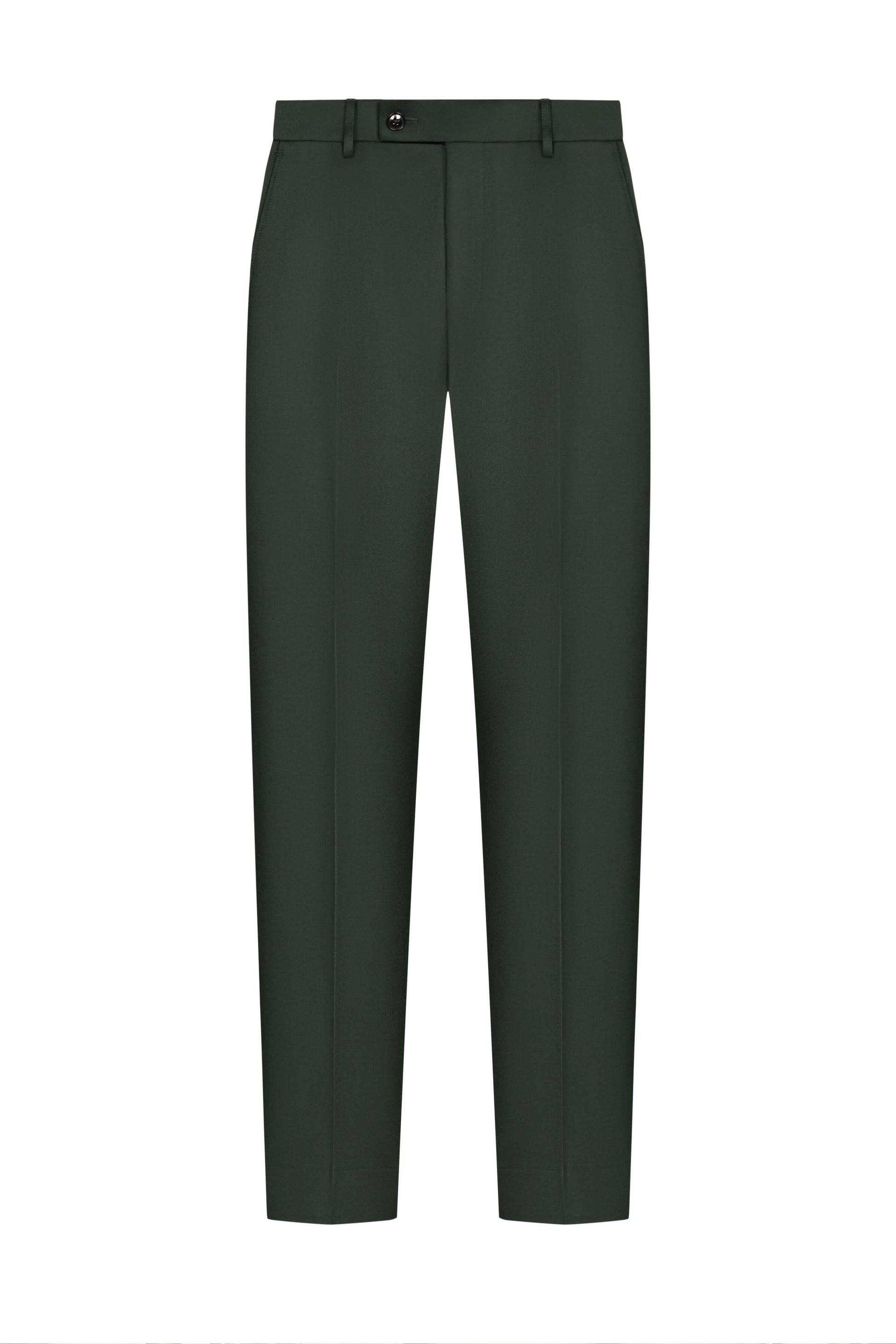 Scabal Dark Green Plain Weave Custom Suit