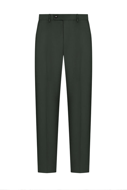 Scabal Dark Green Plain Weave Custom Suit