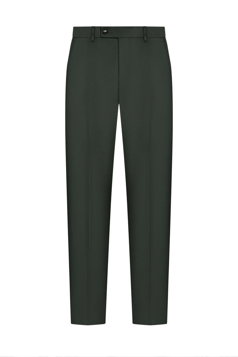 Scabal Dark Green Plain Weave Custom Suit