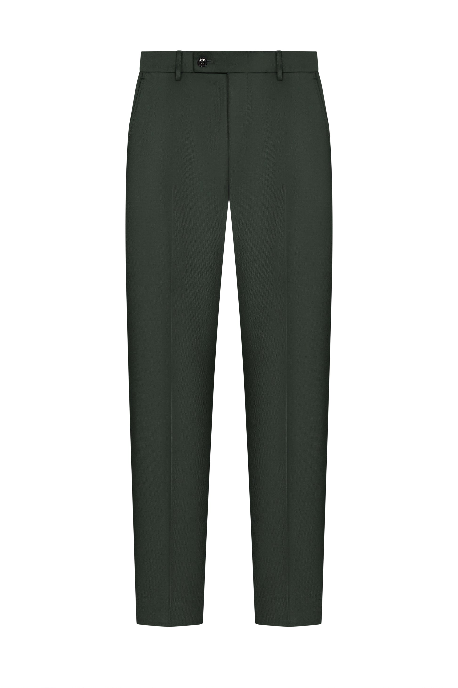 Scabal Dark Green Plain Weave Custom Suit