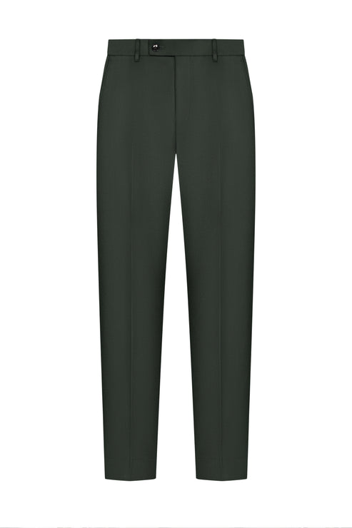 Dark Green Plain Weave Trouser