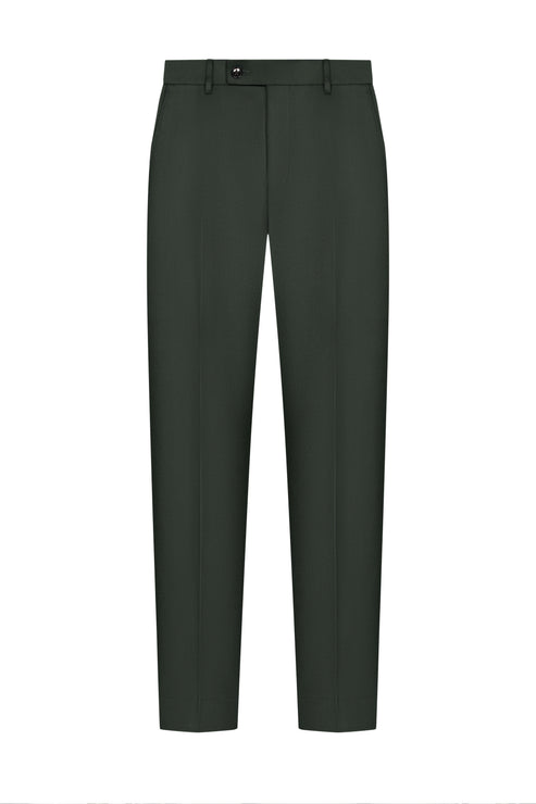 Dark Green Plain Weave Trouser