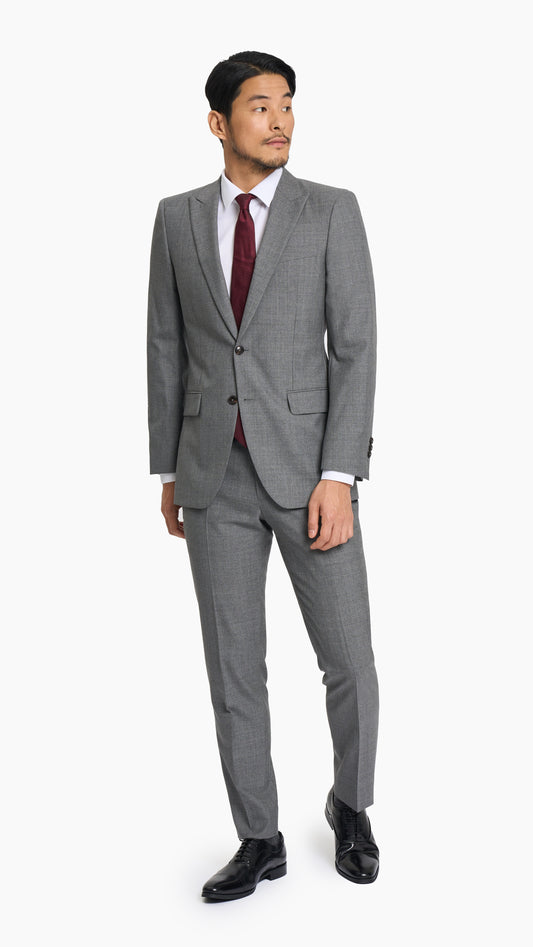 Scabal Cool Grey Plain Weave Custom Suit