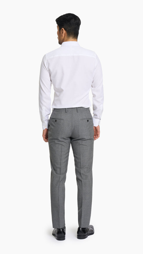 Scabal Cool Grey Plain Weave Custom Suit