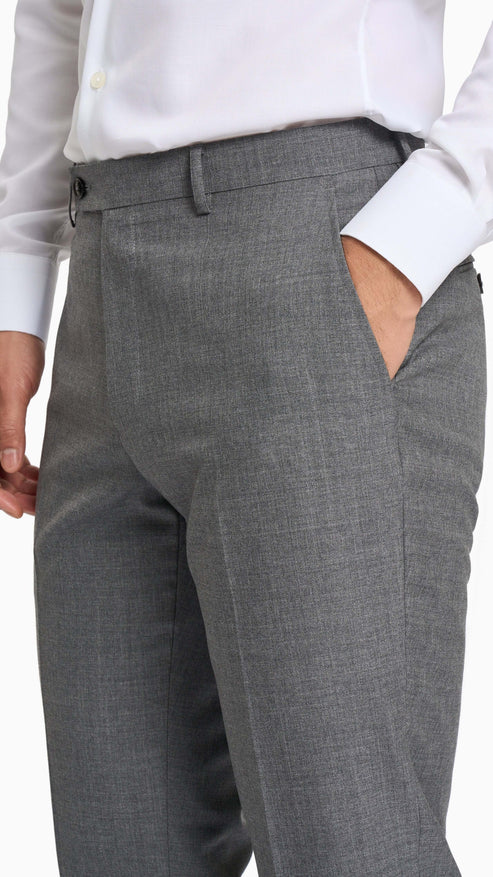Scabal Cool Grey Plain Weave Custom Suit