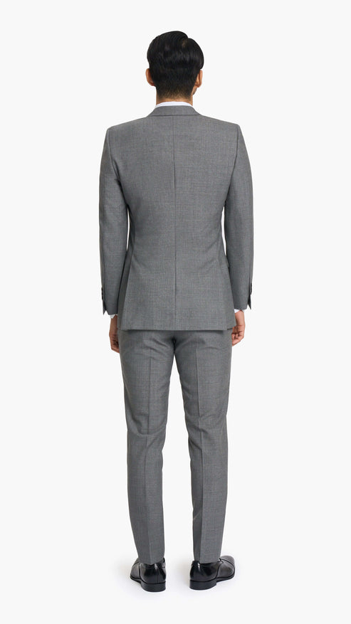 Scabal Cool Grey Plain Weave Custom Suit