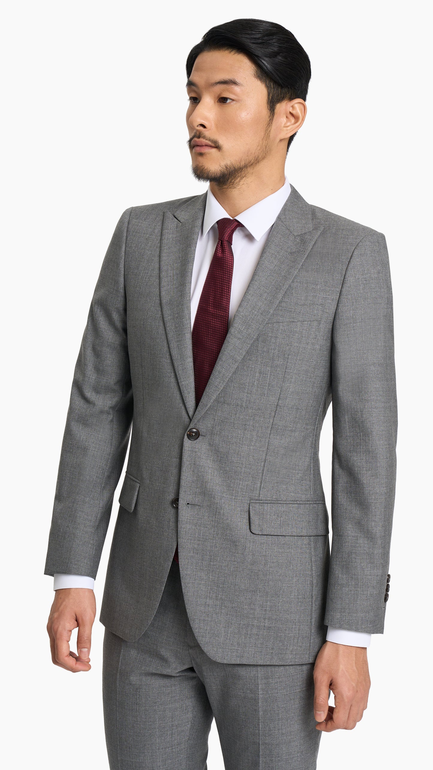 Scabal Cool Grey Plain Weave Custom Suit