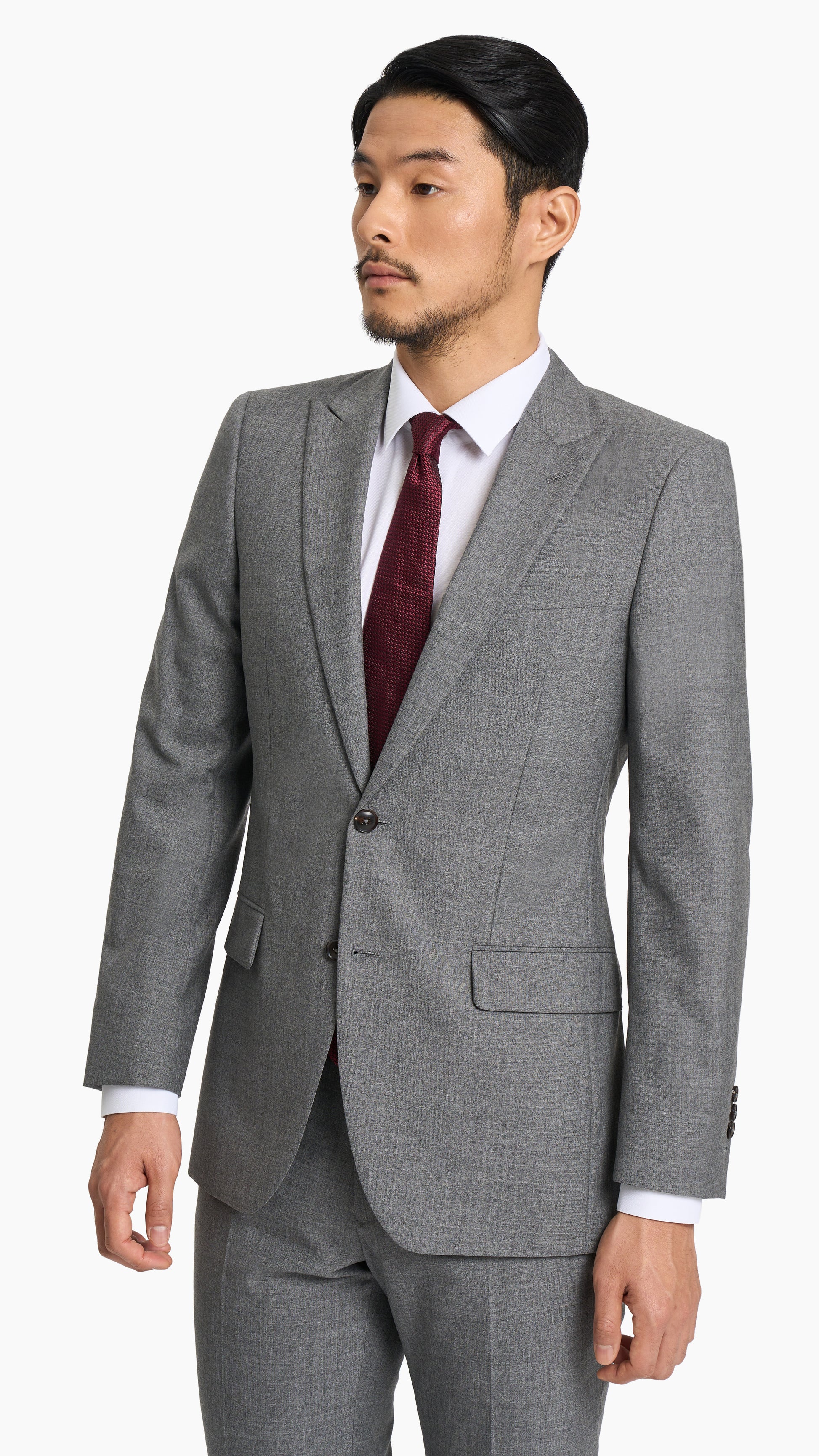 Scabal Cool Grey Plain Weave Custom Suit