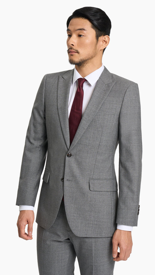 Scabal Cool Grey Plain Weave Custom Suit