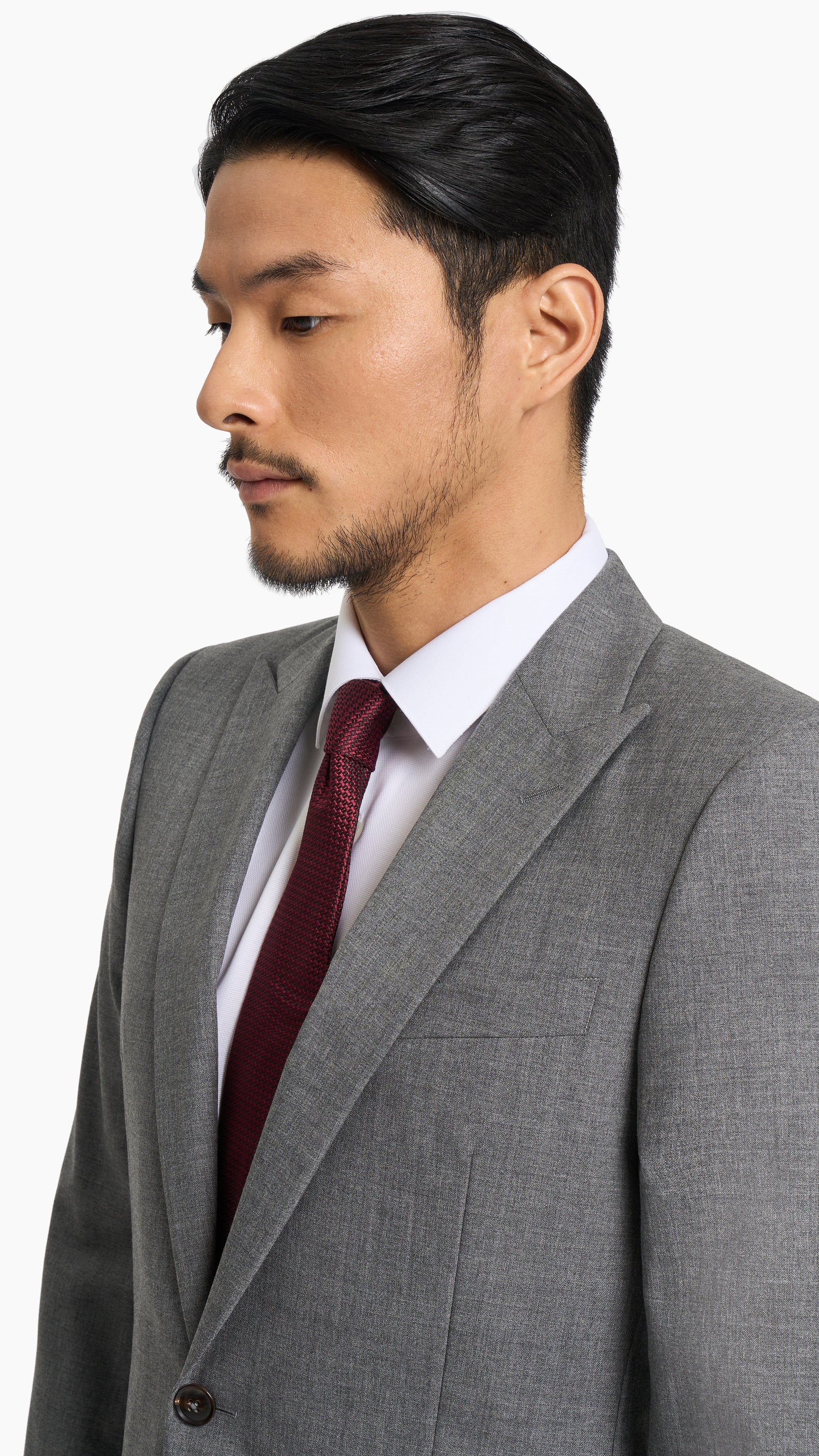 Scabal Cool Grey Plain Weave Custom Suit