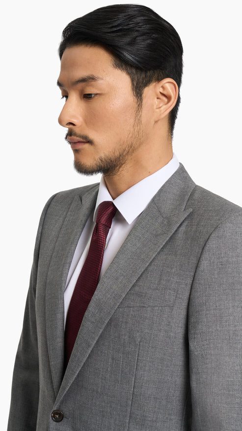 Scabal Cool Grey Plain Weave Custom Suit