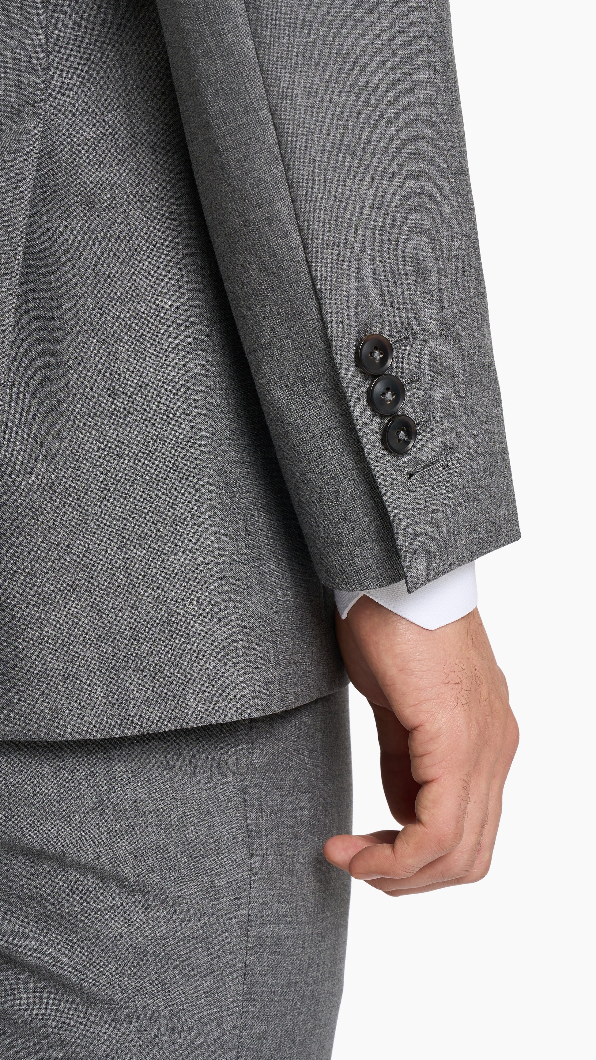 Scabal Cool Grey Plain Weave Custom Suit