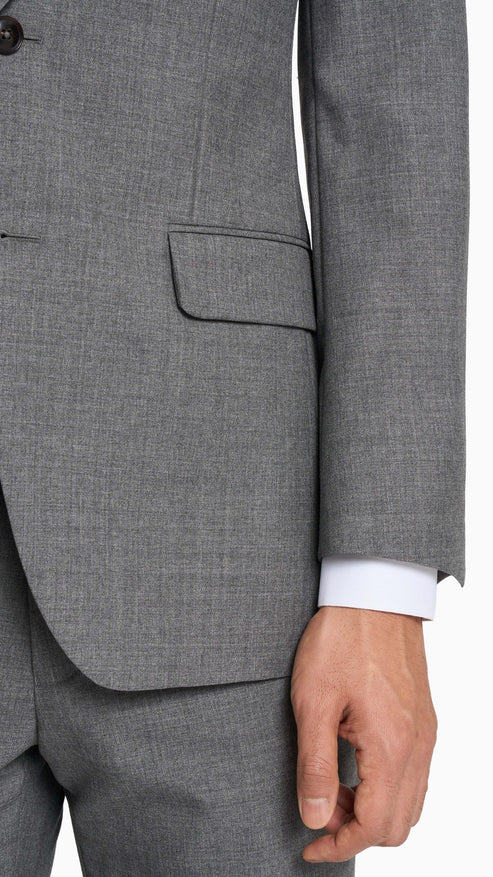 Scabal Cool Grey Plain Weave Custom Suit