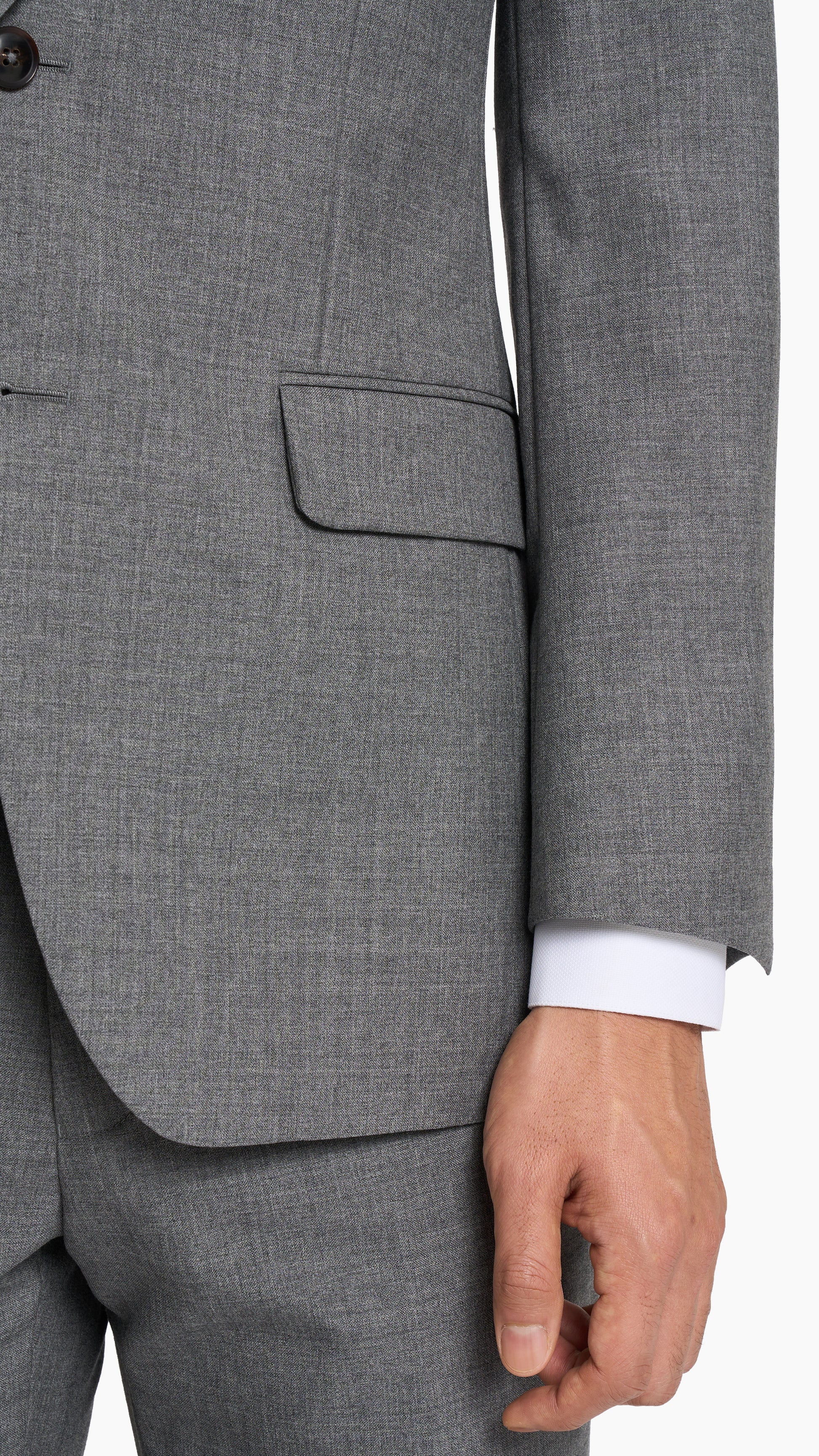 Scabal Cool Grey Plain Weave Custom Suit