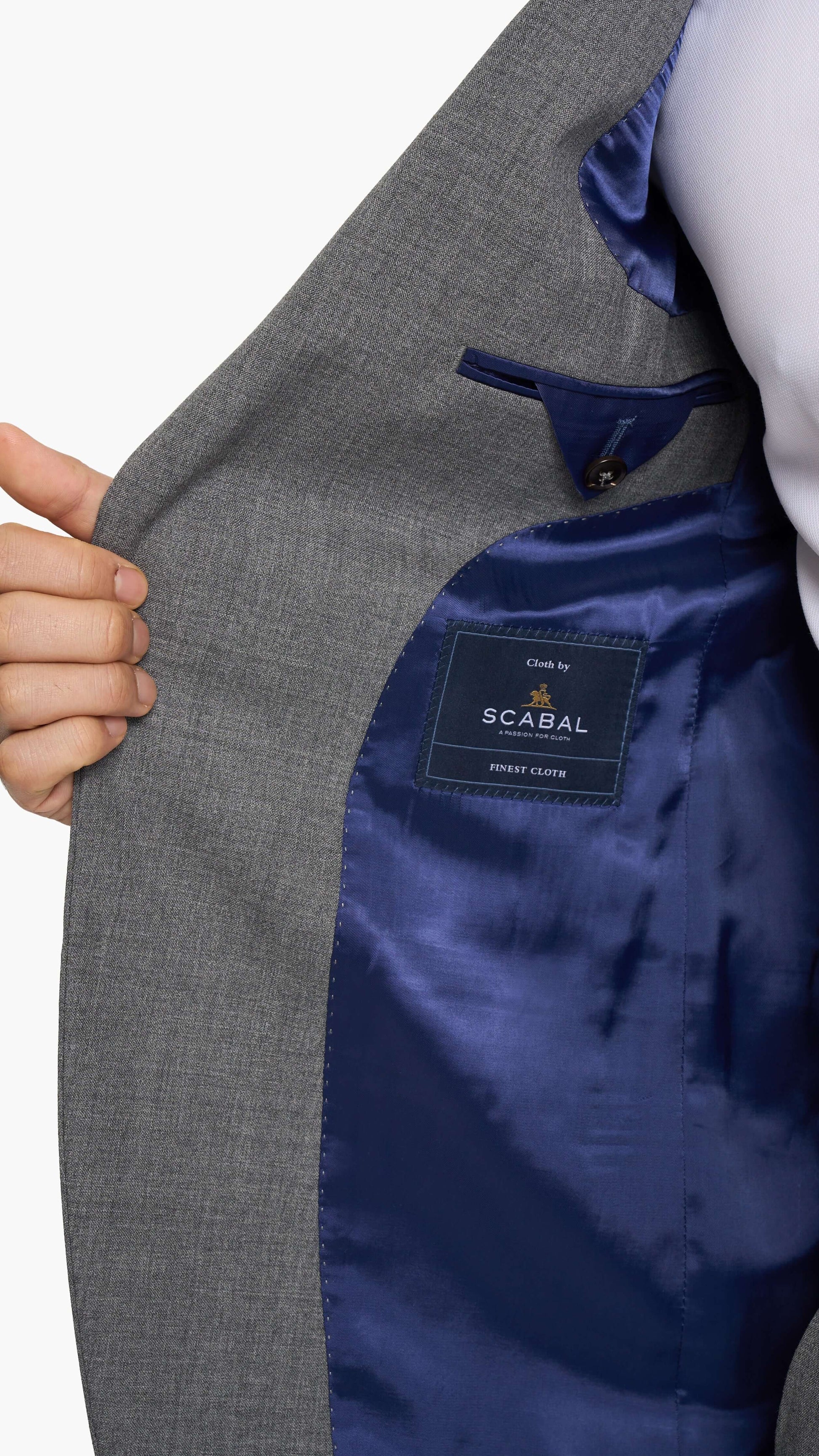 Scabal Cool Grey Plain Weave Custom Suit
