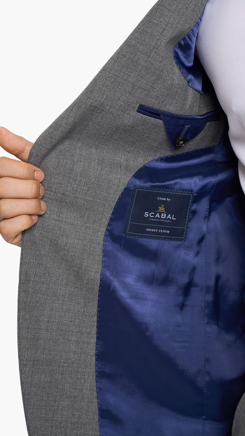 Scabal Cool Grey Plain Weave Custom Suit