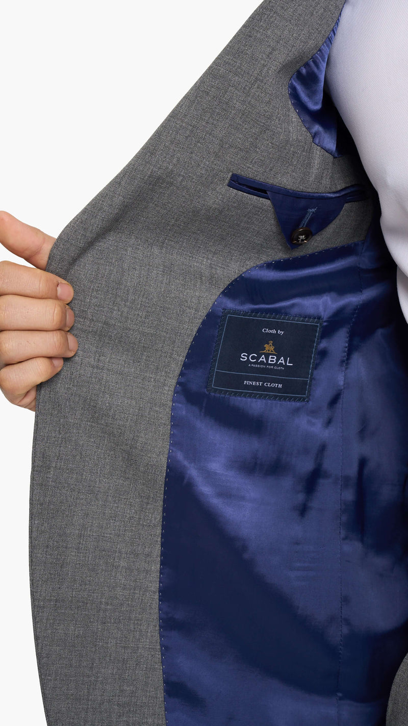 Scabal Cool Grey Plain Weave Custom Suit