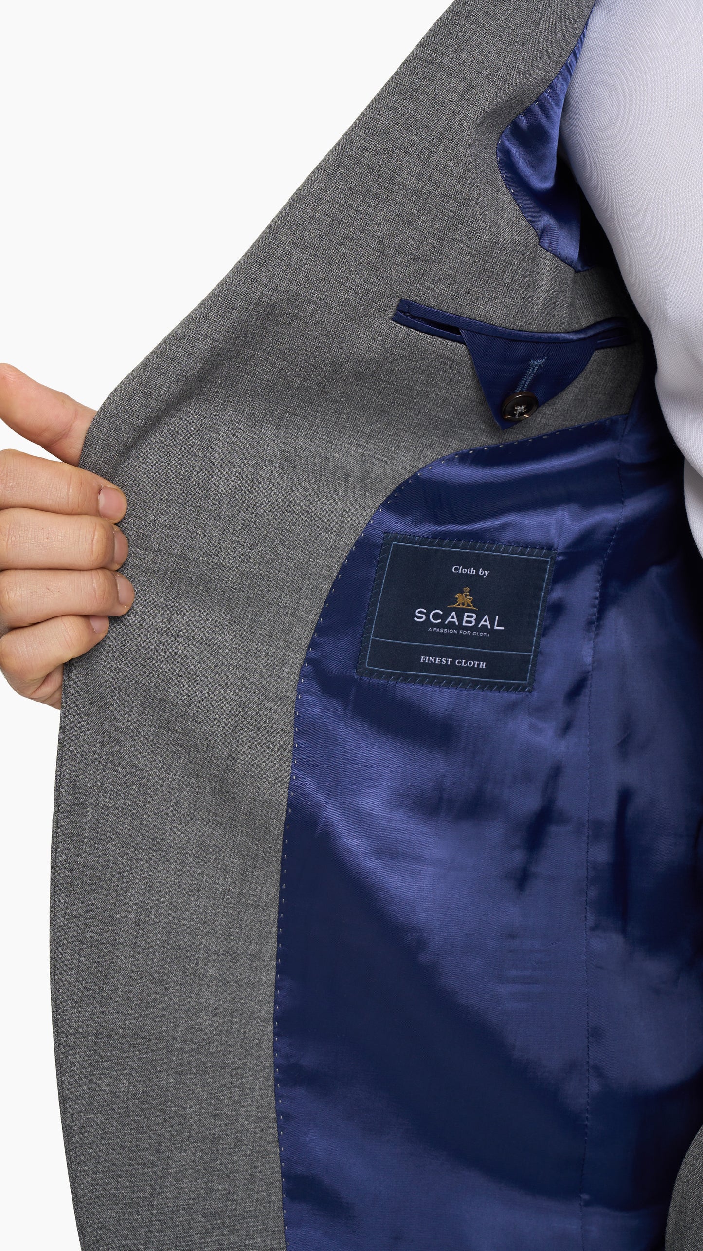 Scabal Cool Grey Plain Weave Custom Suit