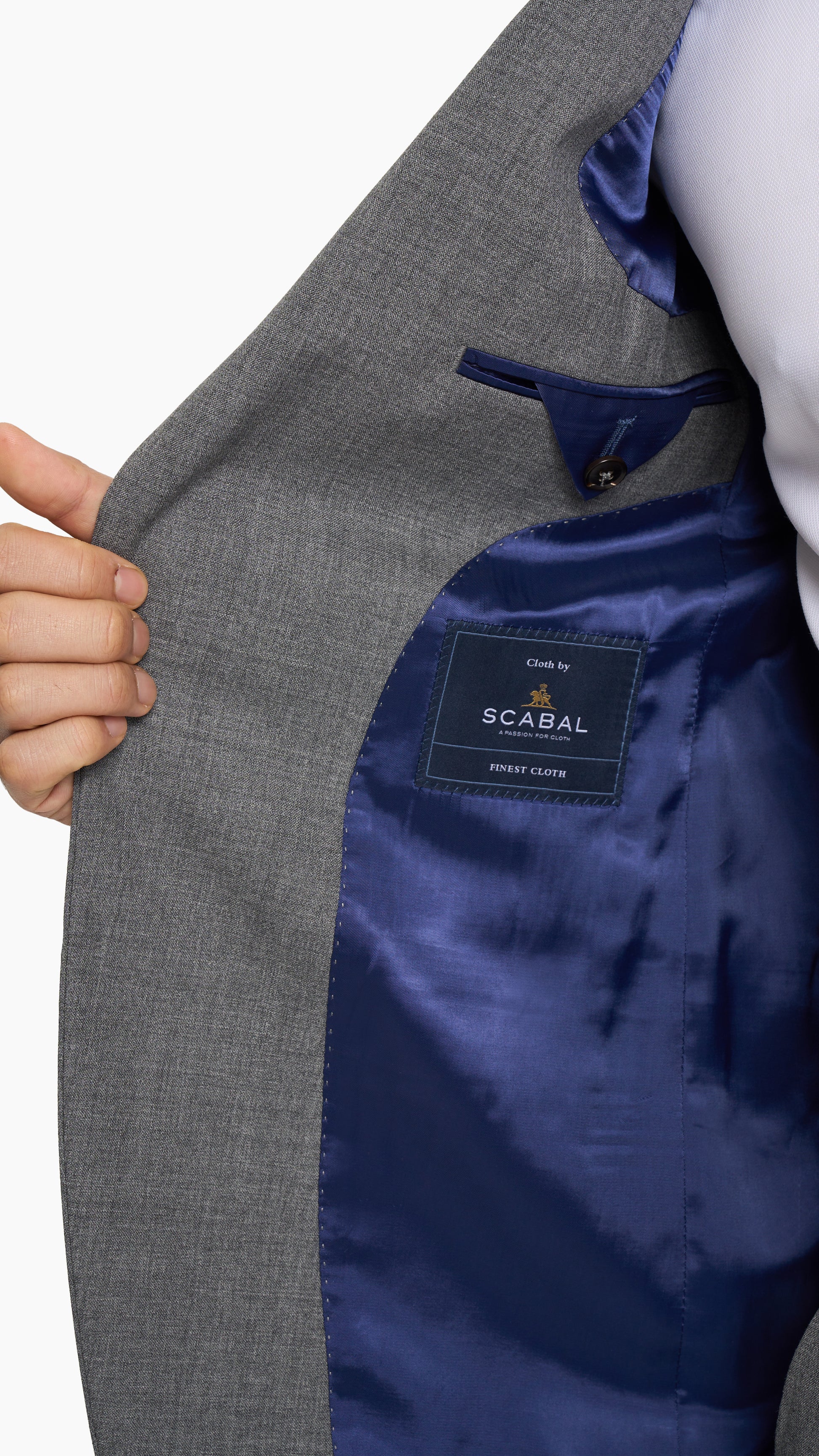 Scabal Cool Grey Plain Weave Custom Suit