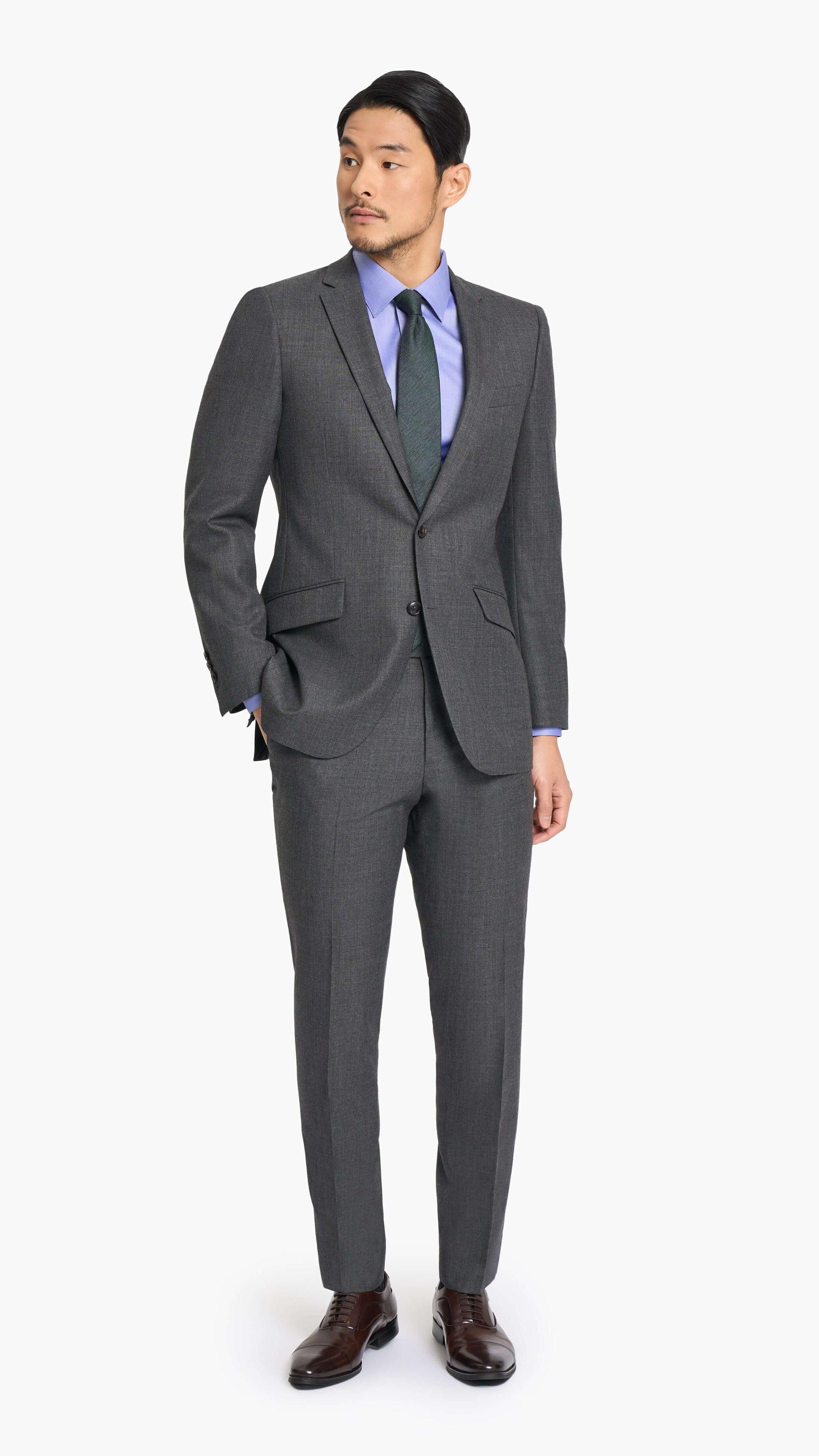 Holland & Sherry Shadow Grey Sharkskin Custom Suit
