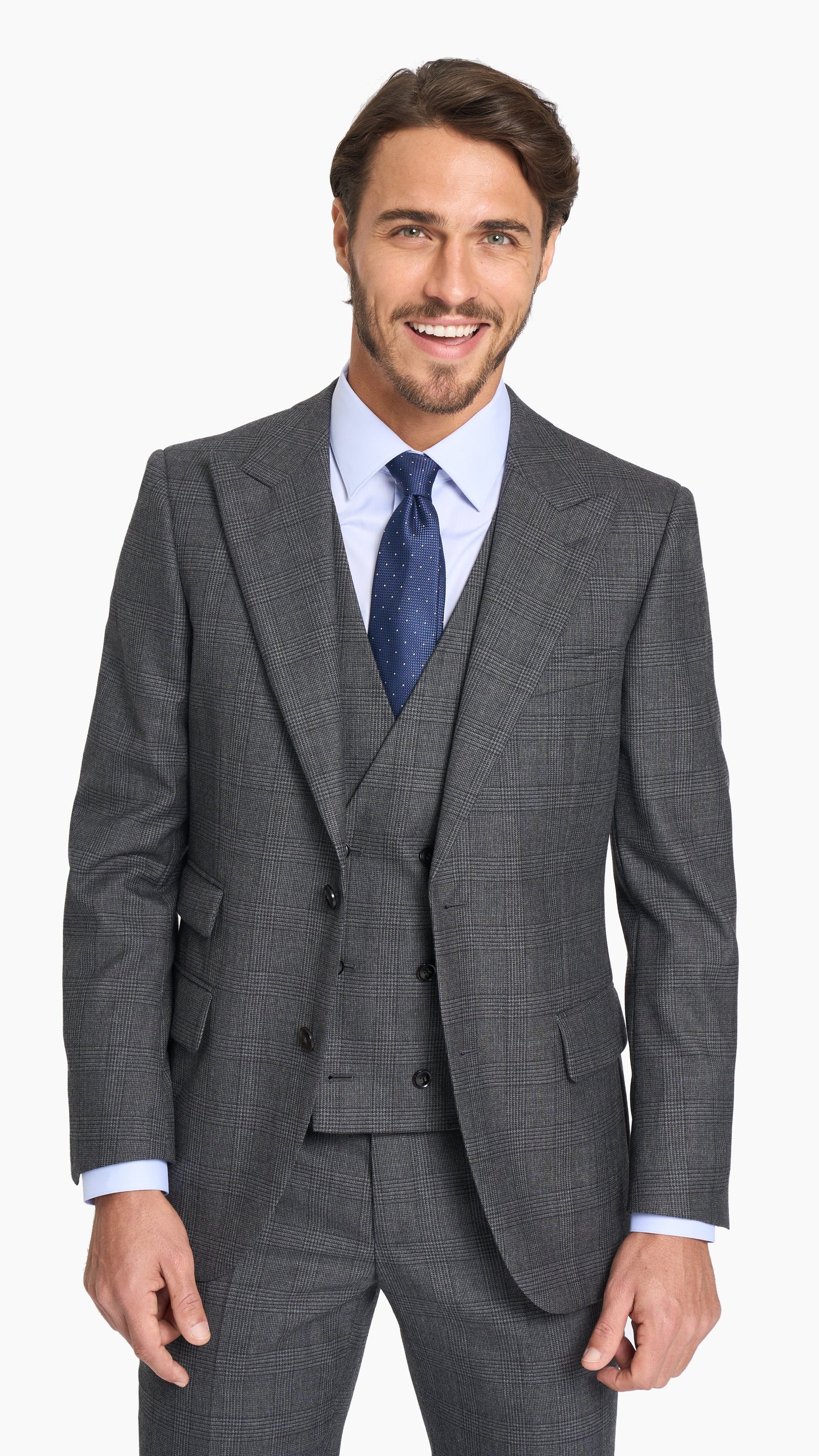 Charcoal Grey Prince of Wales Custom Suit