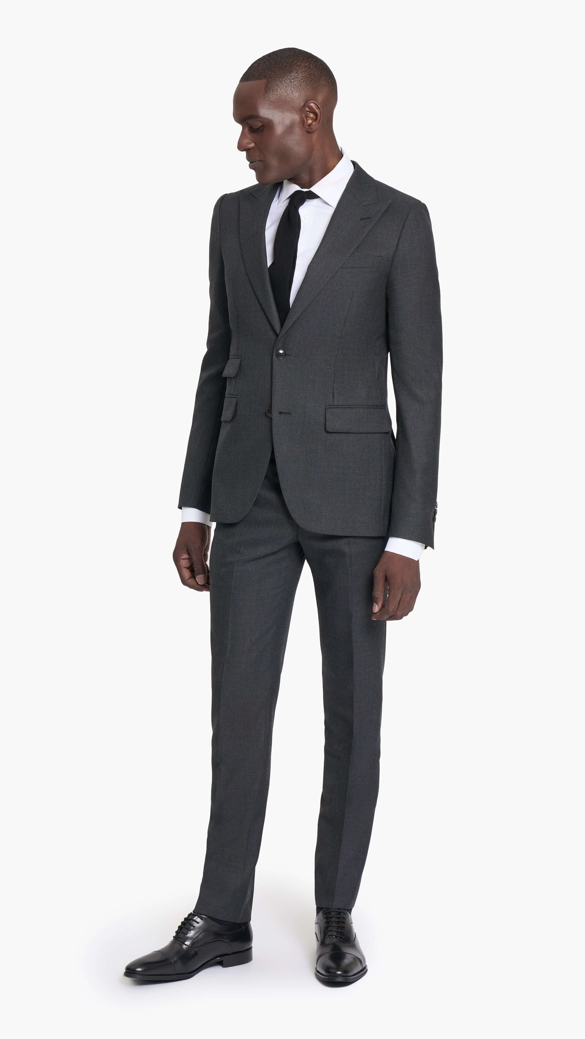 Holland & Sherry Charcoal Grey Twill Custom Suit