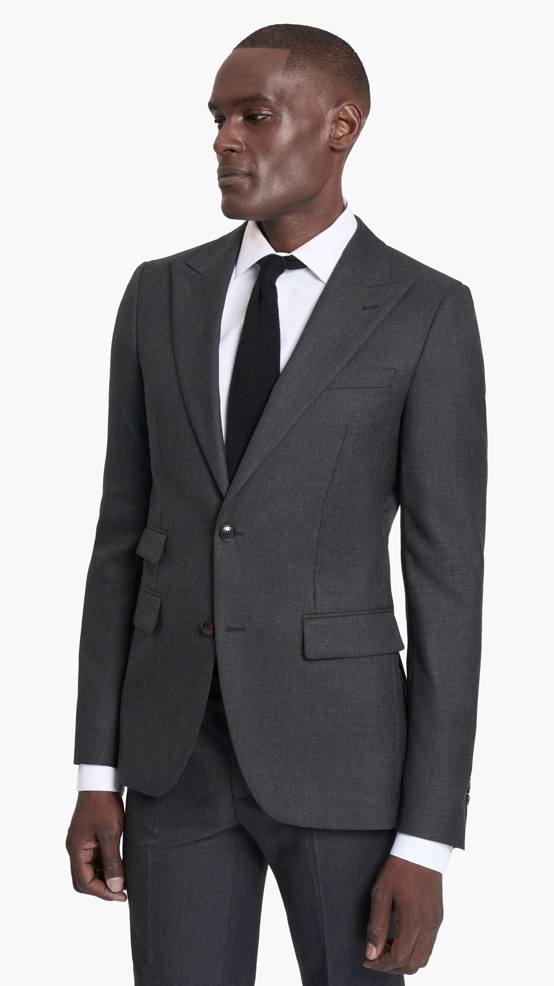 Holland & Sherry Charcoal Grey Twill Custom Suit