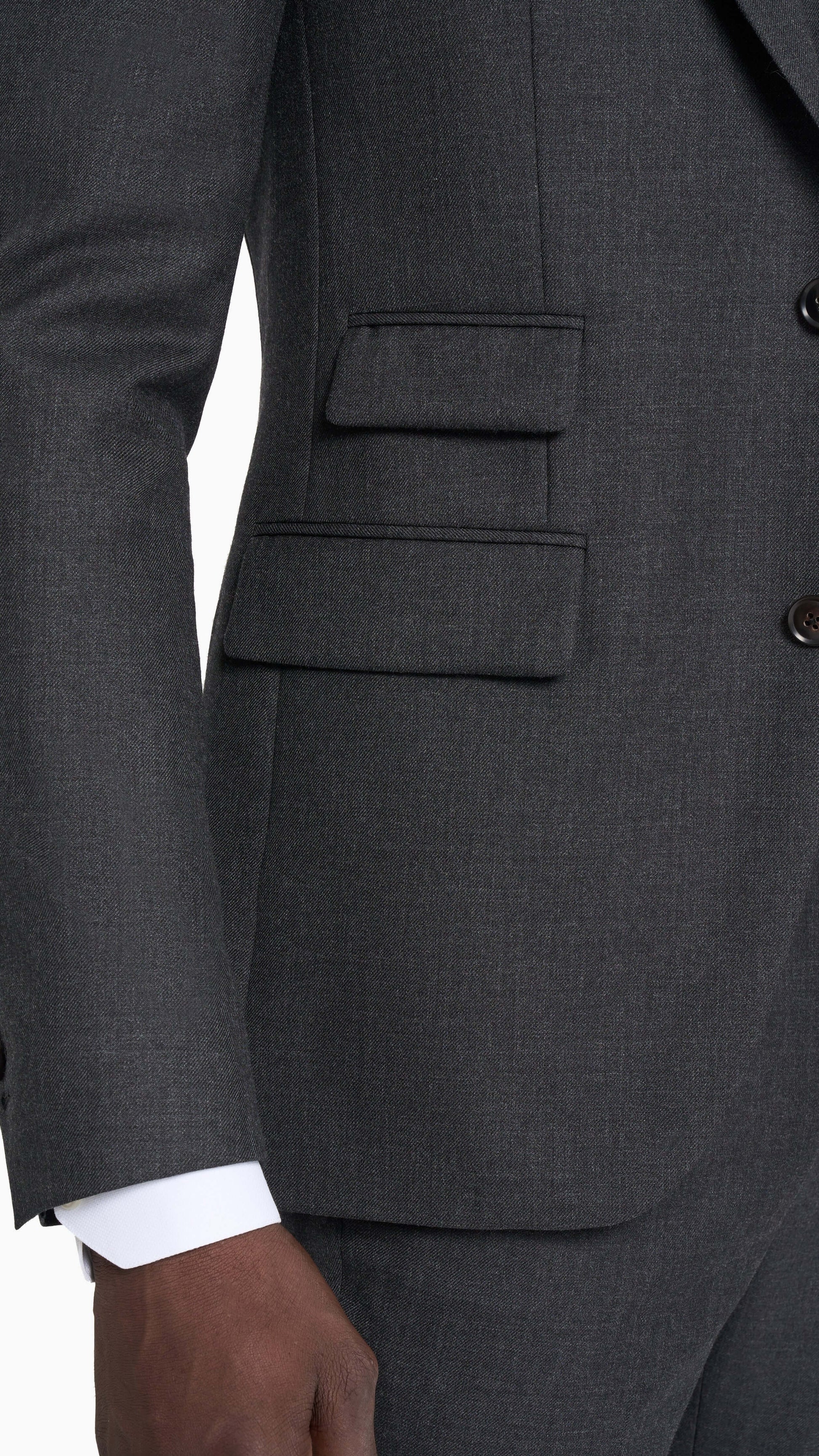 Holland & Sherry Charcoal Grey Twill Custom Suit