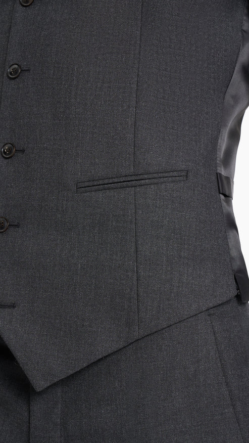Charcoal Grey Twill Waistcoat