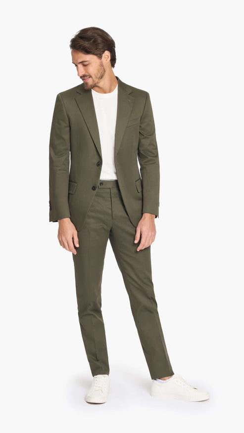 Holland & Sherry Dark Olive Cotton Jacket