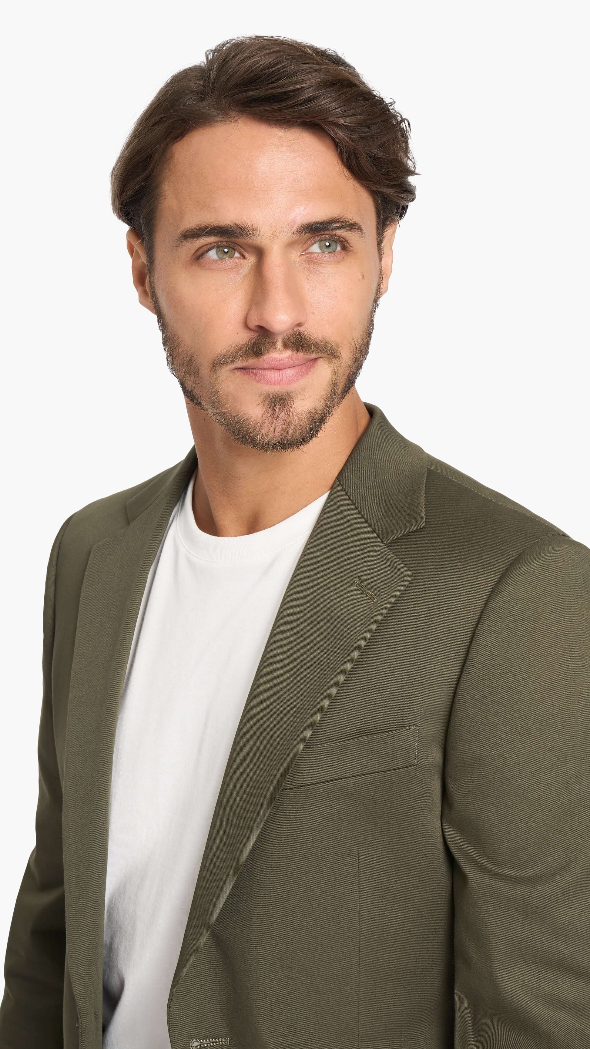 Holland & Sherry Dark Olive Cotton Jacket