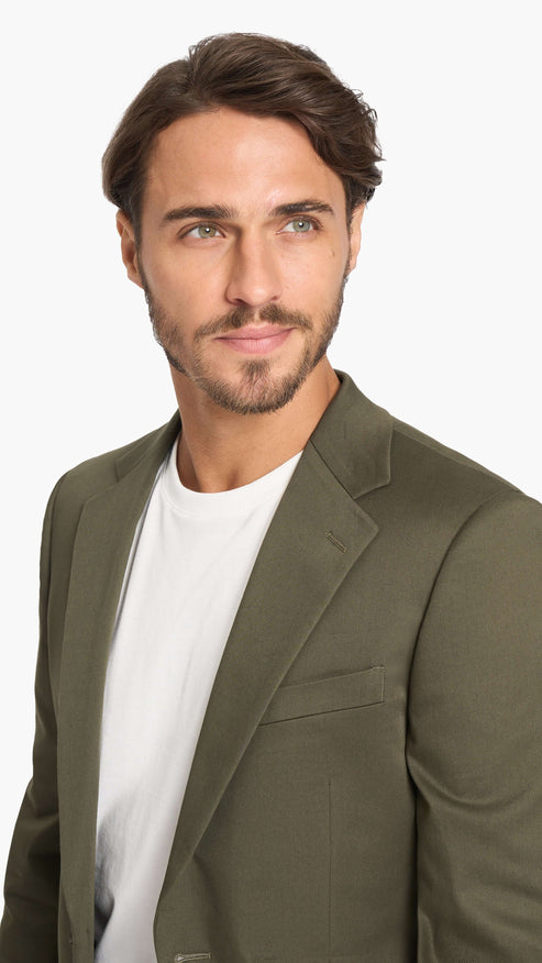 Holland & Sherry Dark Olive Cotton Jacket
