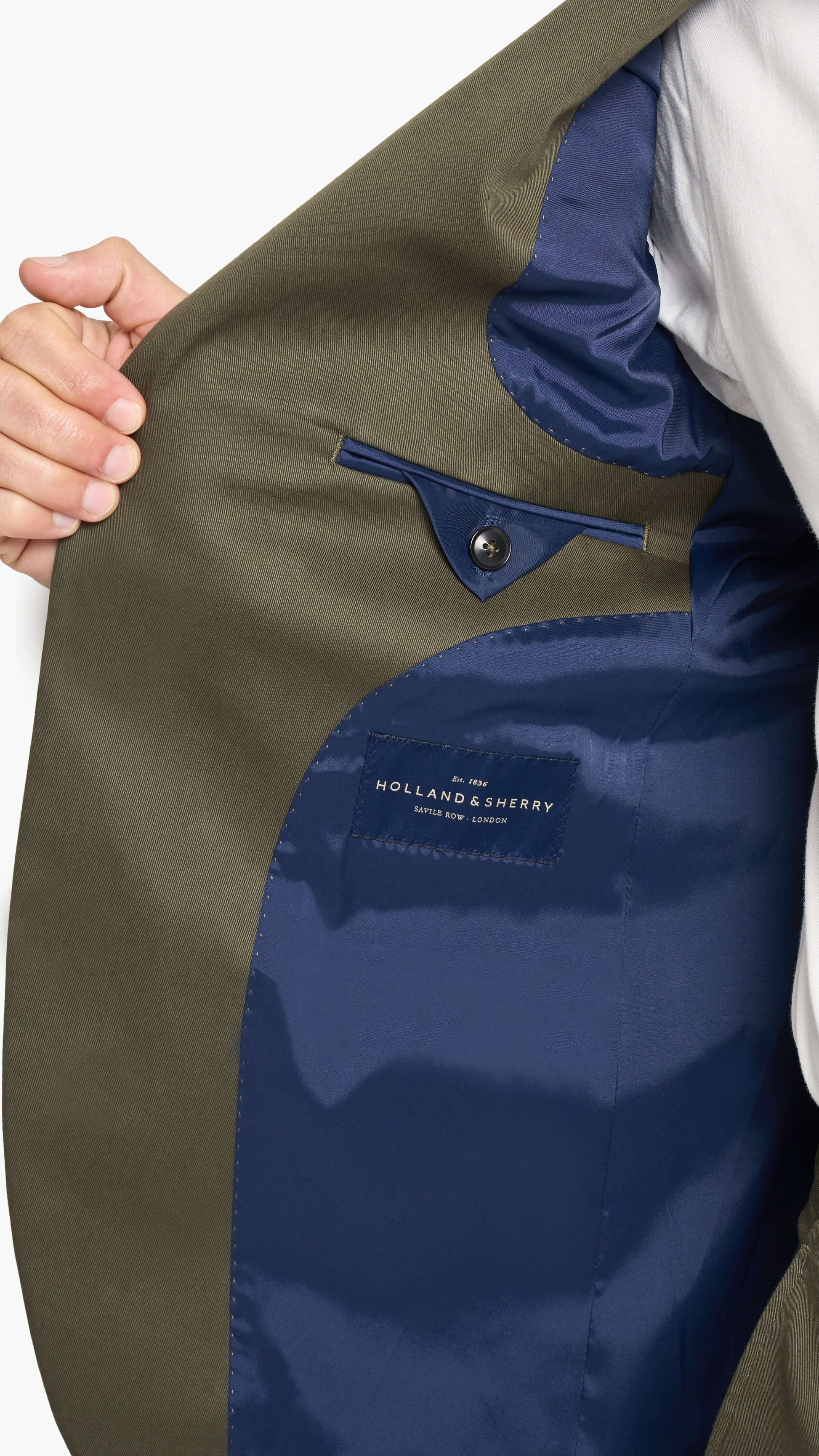 Holland & Sherry Dark Olive Cotton Jacket
