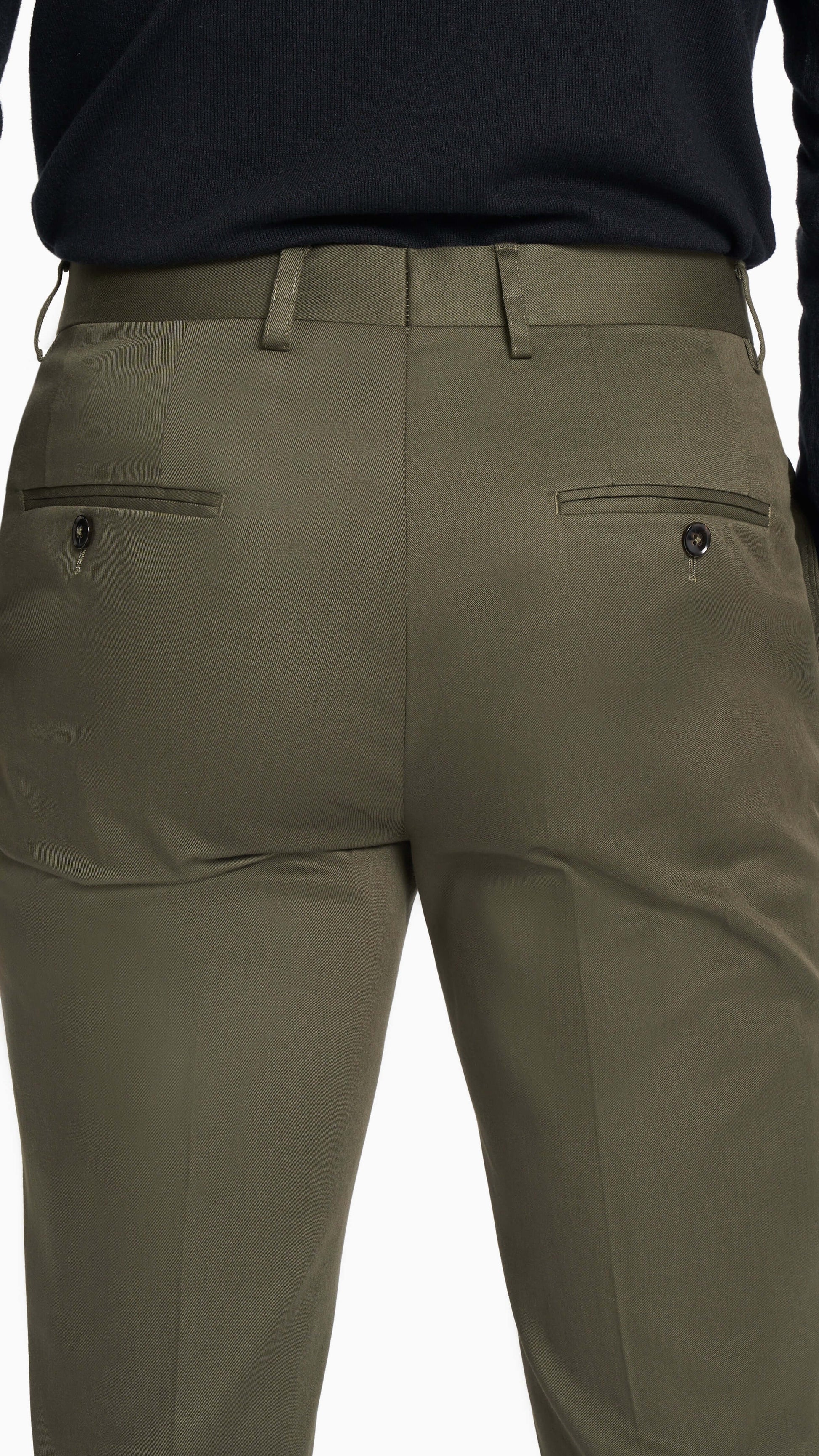 Holland & Sherry Dark Olive Twill Cotton Custom Suit