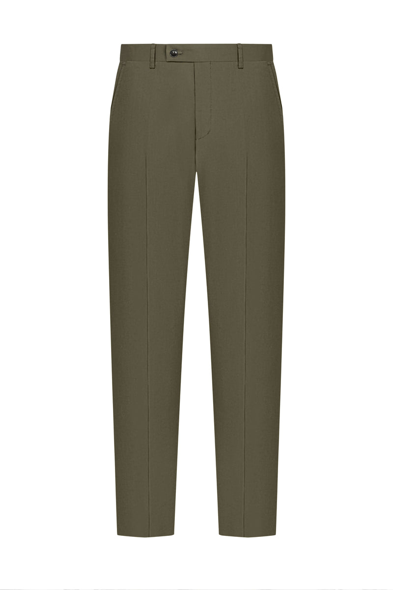 Holland & Sherry Dark Olive Twill Cotton Custom Suit