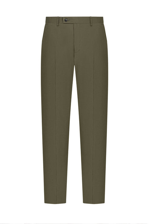 Dark Olive Twill Cotton Trouser