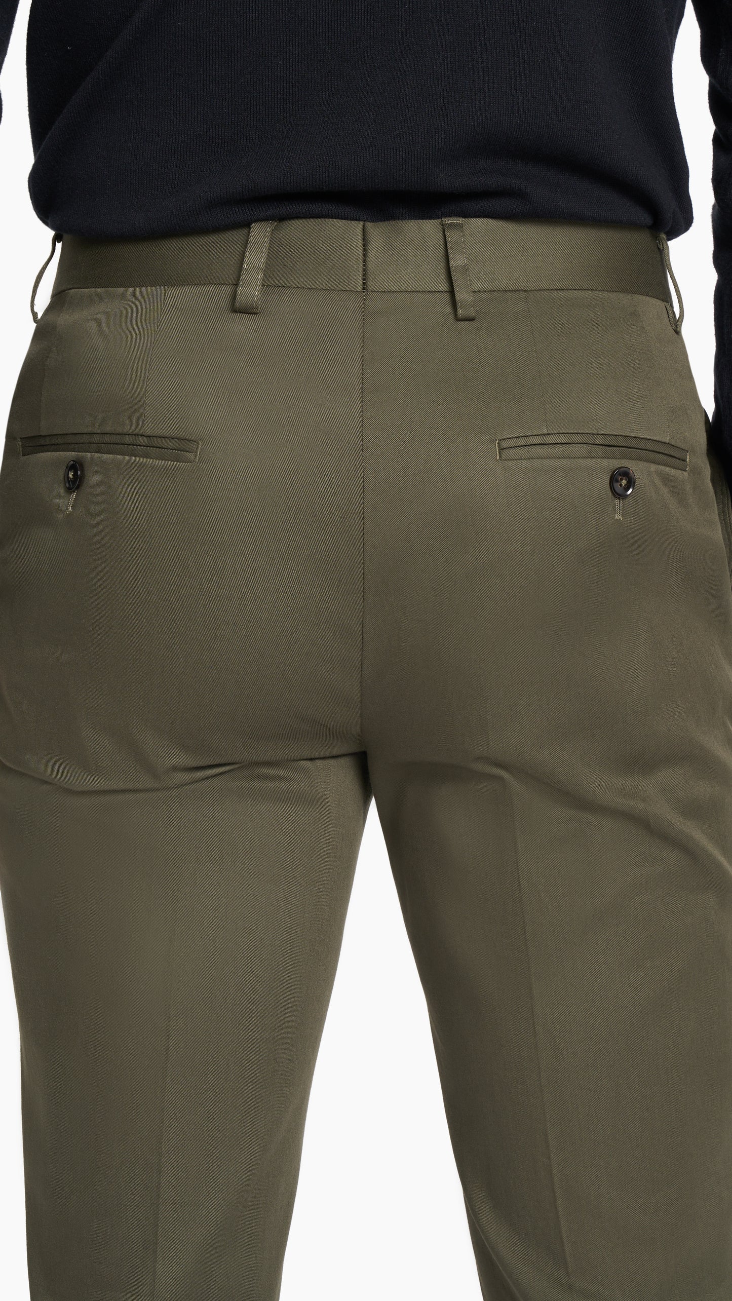 Dark Olive Twill Cotton Custom Trouser